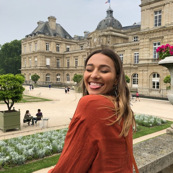 Mossimo Rust Linen Shacket Top - Picture 3 of 4